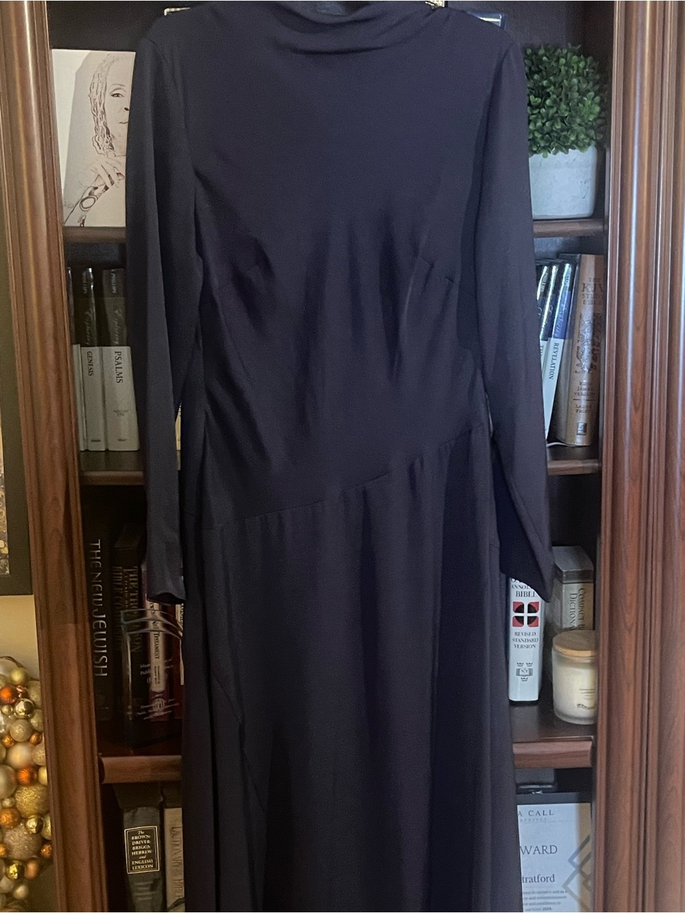 Classic Long Sleeve Navy Maxi Dress
